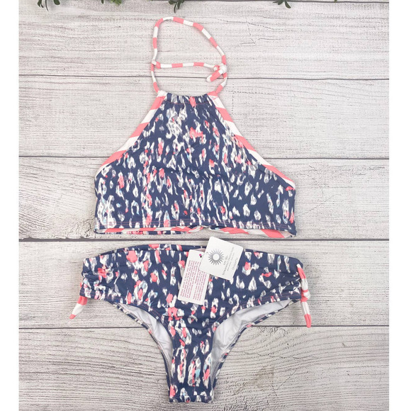 NEW Ondademar Girls Tankini Halter Swimsuit Bathing Suit Set 14 - Picture 1 of 8
